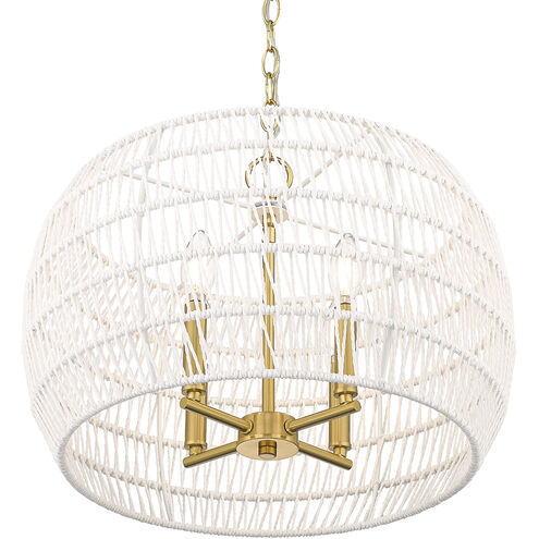 Ellie 4 Light 19 inch Modern Brushed Gold Chandelier Ceiling Light
